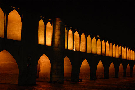 Bridge over the river in Esfahan