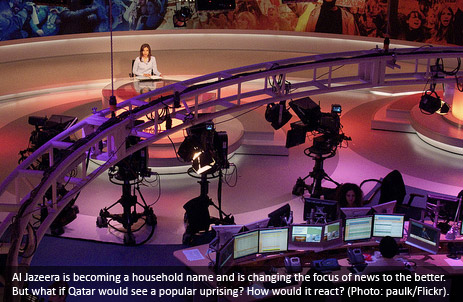 Image of the Al Jazeera newsroom in Doha, Qatar